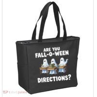 Are You Fall O Ween Directions Funny Teacher Halloween Ghosts Tote Bag thumb 2