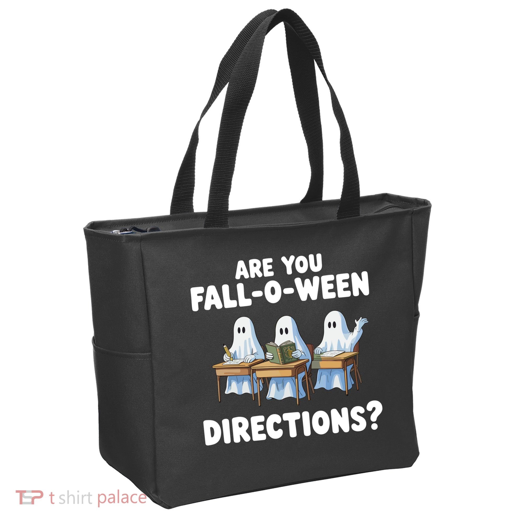 Are You Fall O Ween Directions Funny Teacher Halloween Ghosts Tote Bag