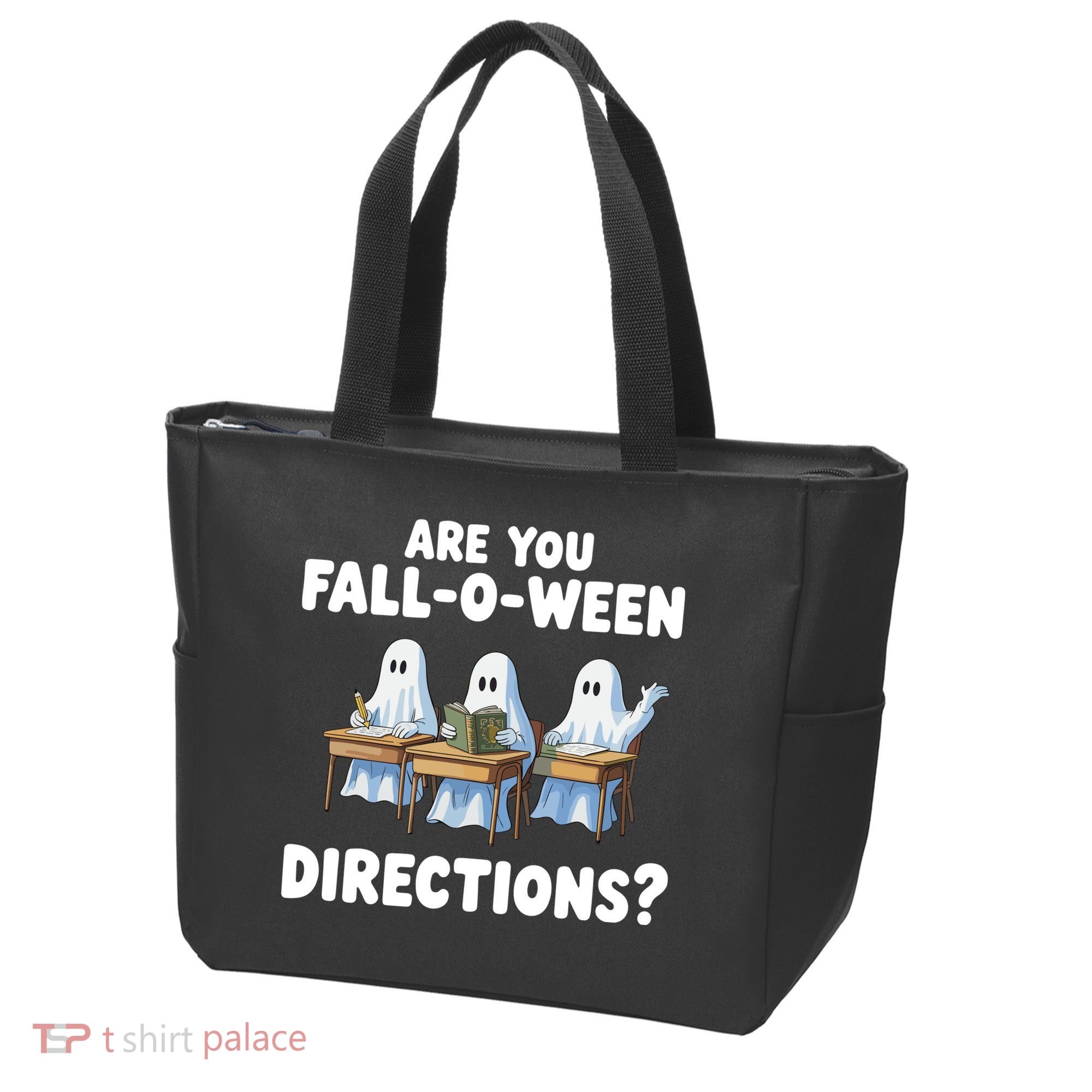 Are You Fall O Ween Directions Funny Teacher Halloween Ghosts Tote Bag