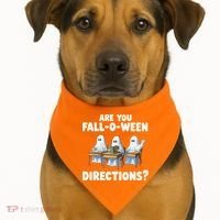 Are You Fall O Ween Directions Funny Teacher Halloween Ghosts USA-Made Doggie Bandana thumb 1
