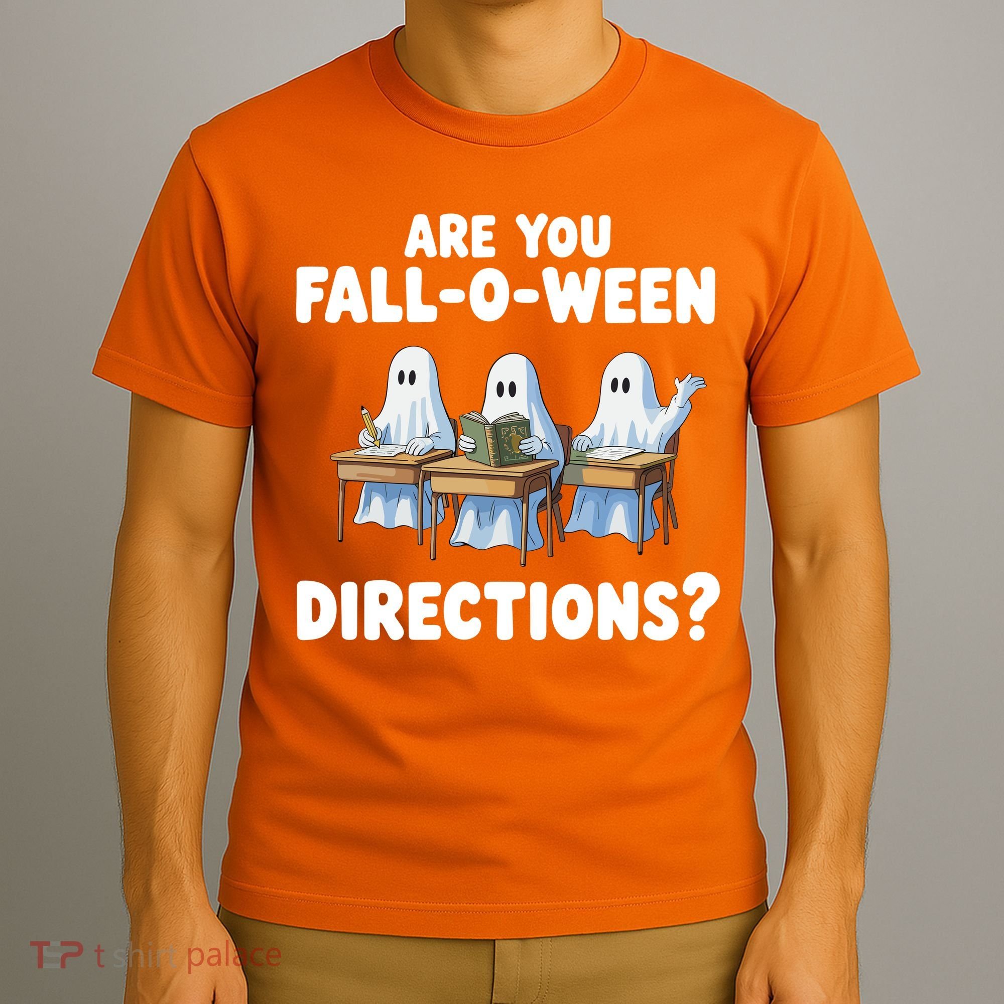 Are You Fall O Ween Directions Funny Teacher Halloween Ghosts T-Shirt