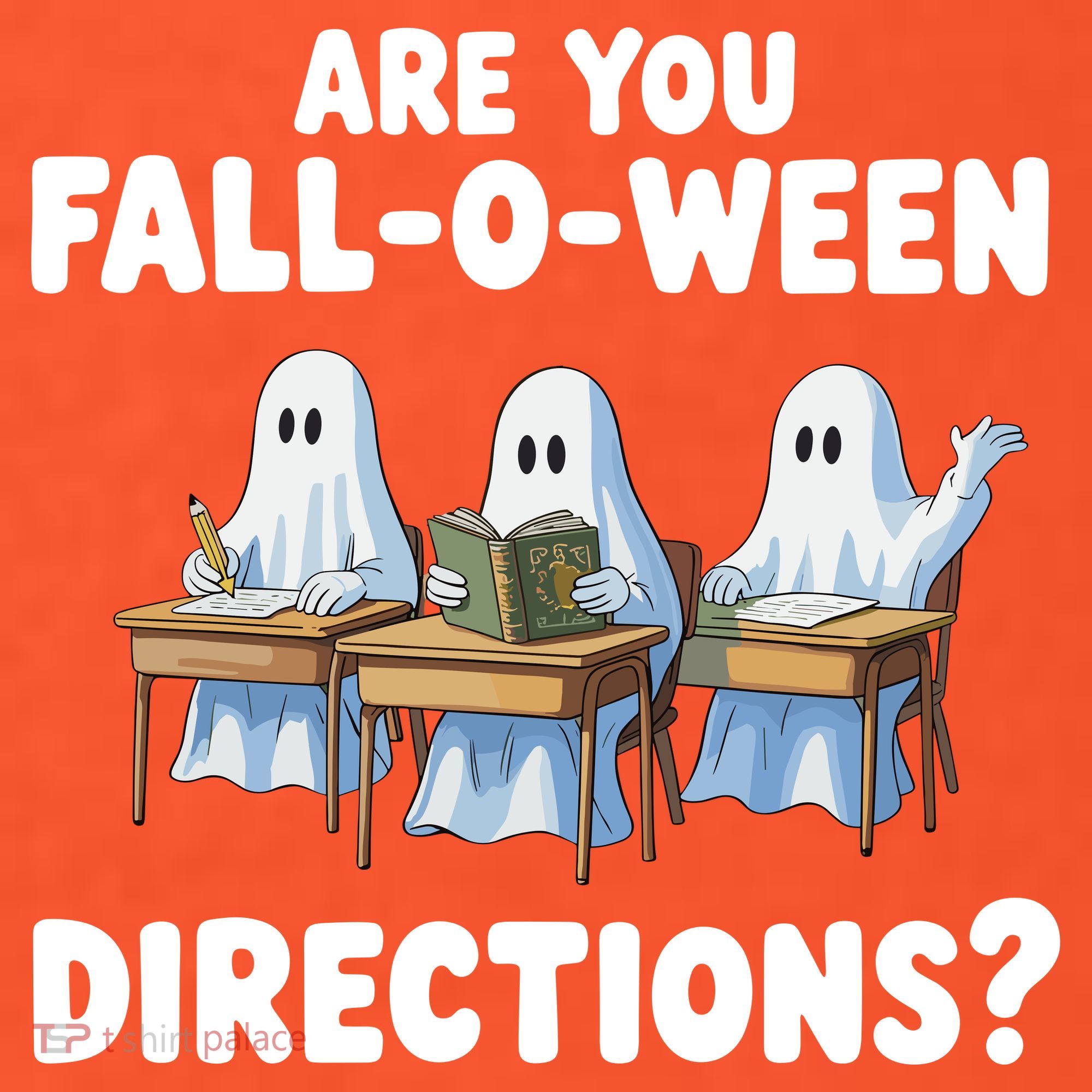 Are You Fall O Ween Directions Funny Teacher Halloween Ghosts T-Shirt