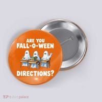 Are You Fall O Ween Directions Funny Teacher Halloween Ghosts Button thumb 0