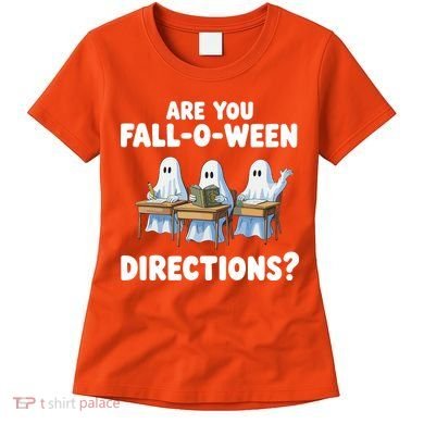 Are You Fall O Ween Directions Funny Teacher Halloween Ghosts Women's T-Shirt
