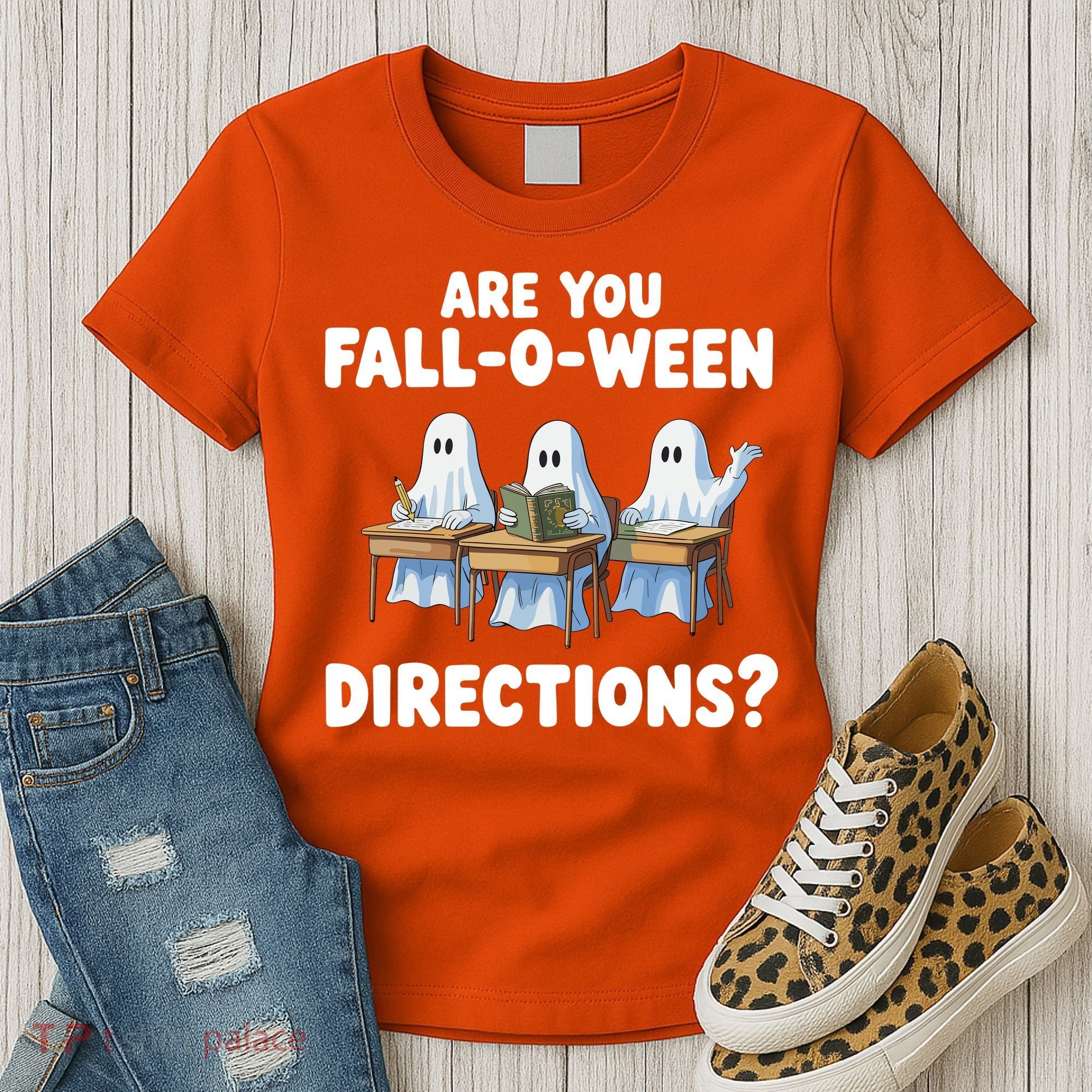 Are You Fall O Ween Directions Funny Teacher Halloween Ghosts Women's T-Shirt