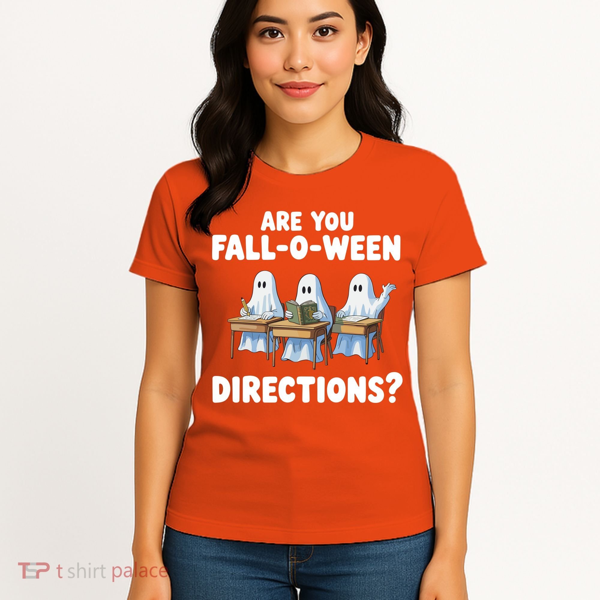 Are You Fall O Ween Directions Funny Teacher Halloween Ghosts Women's T-Shirt