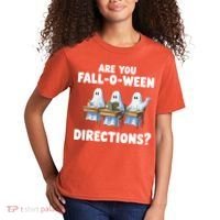 Are You Fall O Ween Directions Funny Teacher Halloween Ghosts Kids T-Shirt thumb 2