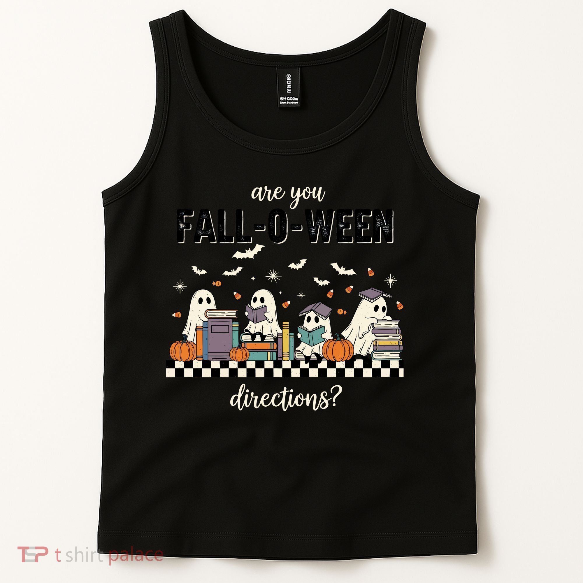 Are You Fallo Ween Directions Reading Ghost Halloween Teacher Tank Top