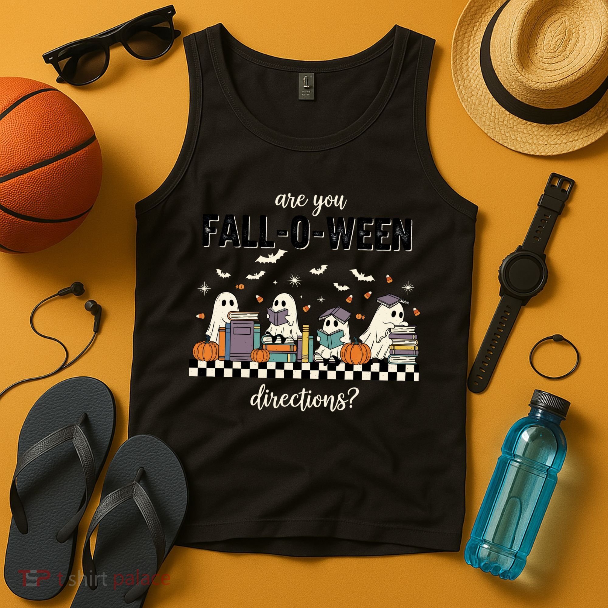 Are You Fallo Ween Directions Reading Ghost Halloween Teacher Tank Top