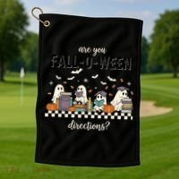 Are You Fallo Ween Directions Reading Ghost Halloween Teacher Golf Towel thumb 1