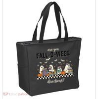 Are You Fallo Ween Directions Reading Ghost Halloween Teacher Tote Bag thumb 2