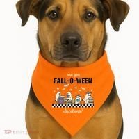 Are You Fallo Ween Directions Reading Ghost Halloween Teacher USA-Made Doggie Bandana thumb 1