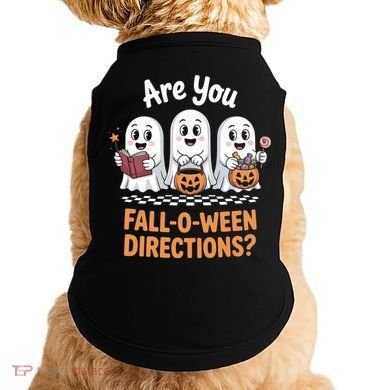 Are You Fall-O-Ween Directions Cute Halloween Teacher Ghost Doggie Tank