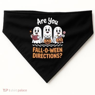 Are You Fall-O-Ween Directions Cute Halloween Teacher Ghost USA-Made Doggie Bandana