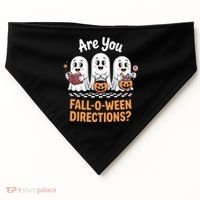Are You Fall-O-Ween Directions Cute Halloween Teacher Ghost USA-Made Doggie Bandana thumb 0