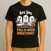 Are You Fall-O-Ween Directions Cute Halloween Teacher Ghost T-Shirt thumb 3