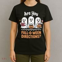 Are You Fall-O-Ween Directions Cute Halloween Teacher Ghost T-Shirt thumb 4