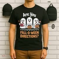 Are You Fall-O-Ween Directions Cute Halloween Teacher Ghost T-Shirt thumb 6