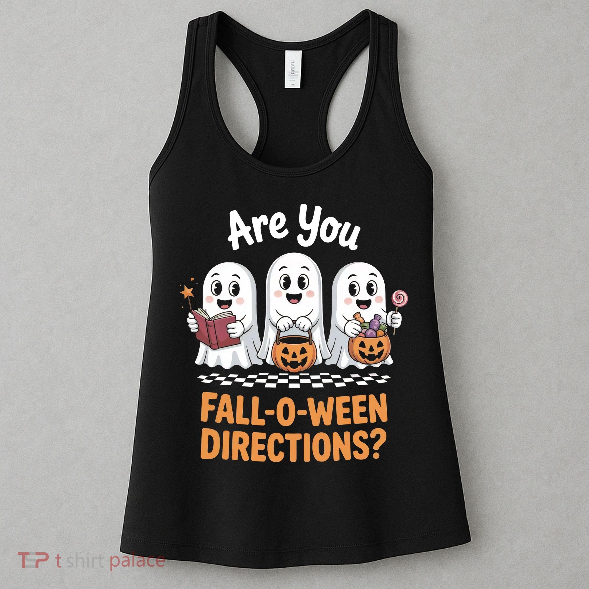 Are You Fall-O-Ween Directions Cute Halloween Teacher Ghost Women's Tank Top