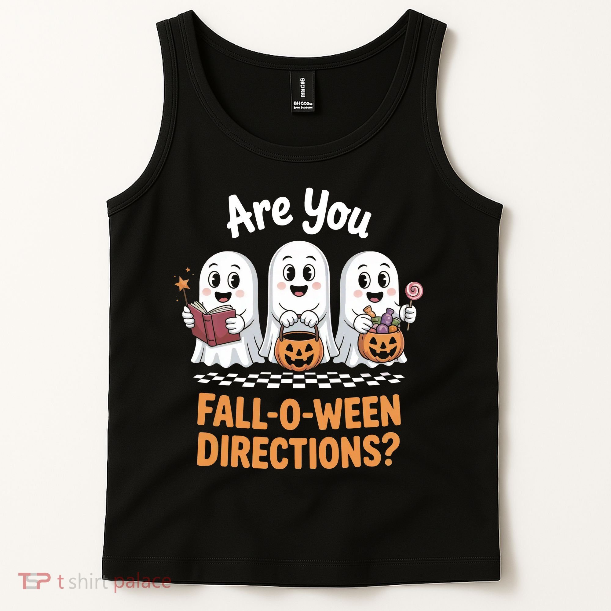 Are You Fall-O-Ween Directions Cute Halloween Teacher Ghost Tank Top