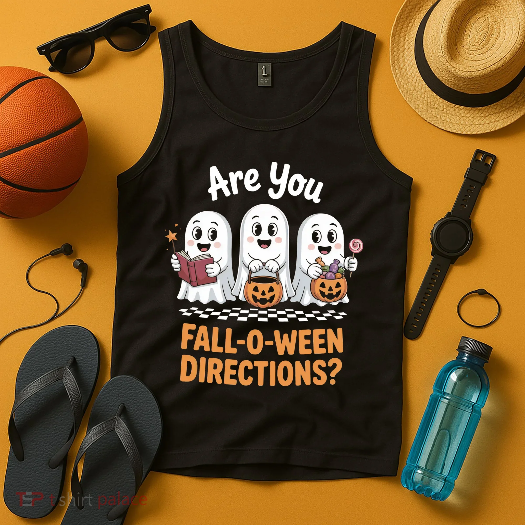Are You Fall-O-Ween Directions Cute Halloween Teacher Ghost Tank Top