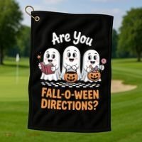 Are You Fall-O-Ween Directions Cute Halloween Teacher Ghost Golf Towel thumb 1