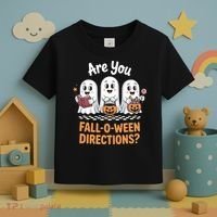 Are You Fall-O-Ween Directions Cute Halloween Teacher Ghost Toddler T-Shirt thumb 3