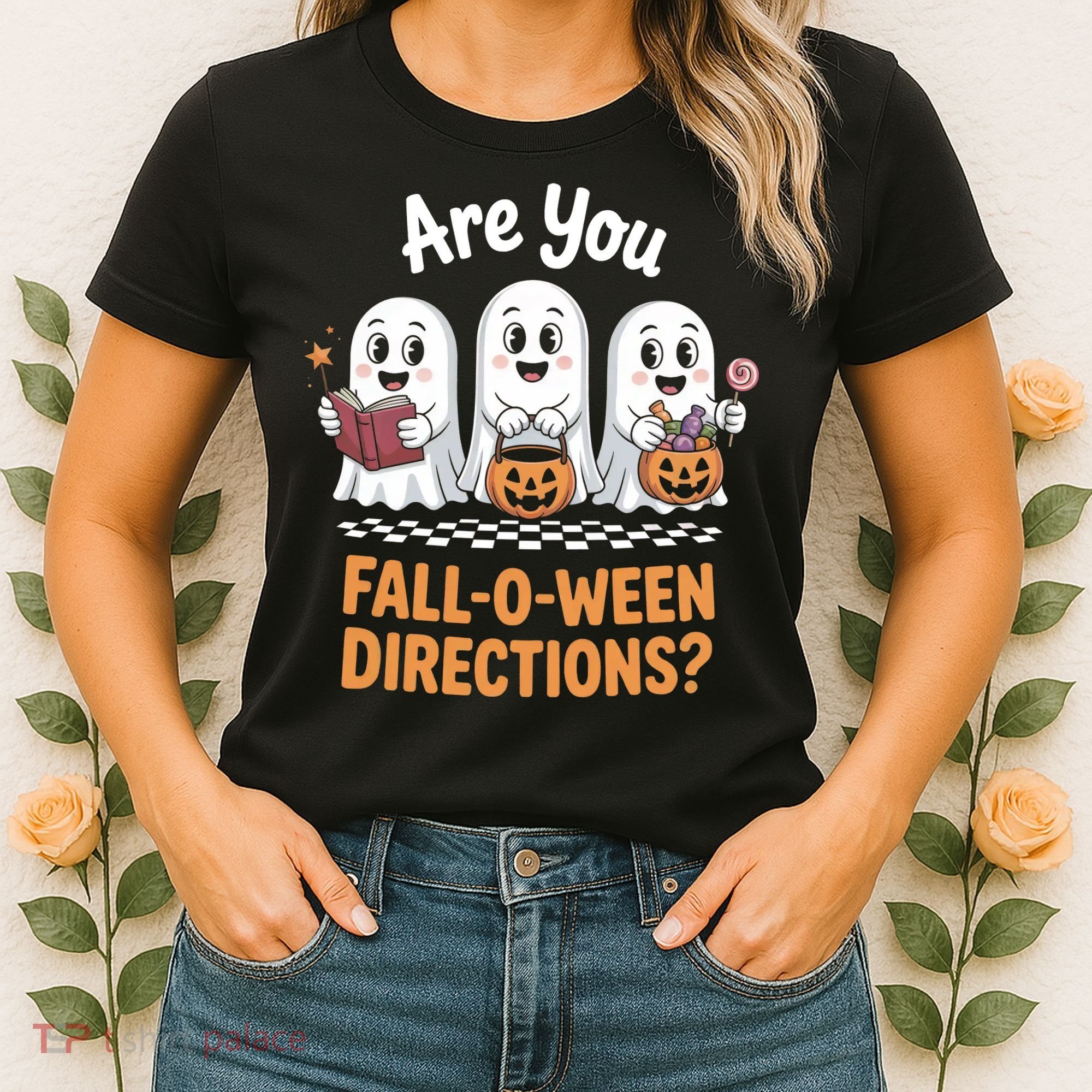 Are You Fall-O-Ween Directions Cute Halloween Teacher Ghost Women's T-Shirt