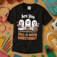 Are You Fall-O-Ween Directions Cute Halloween Teacher Ghost Kids T-Shirt thumb 3