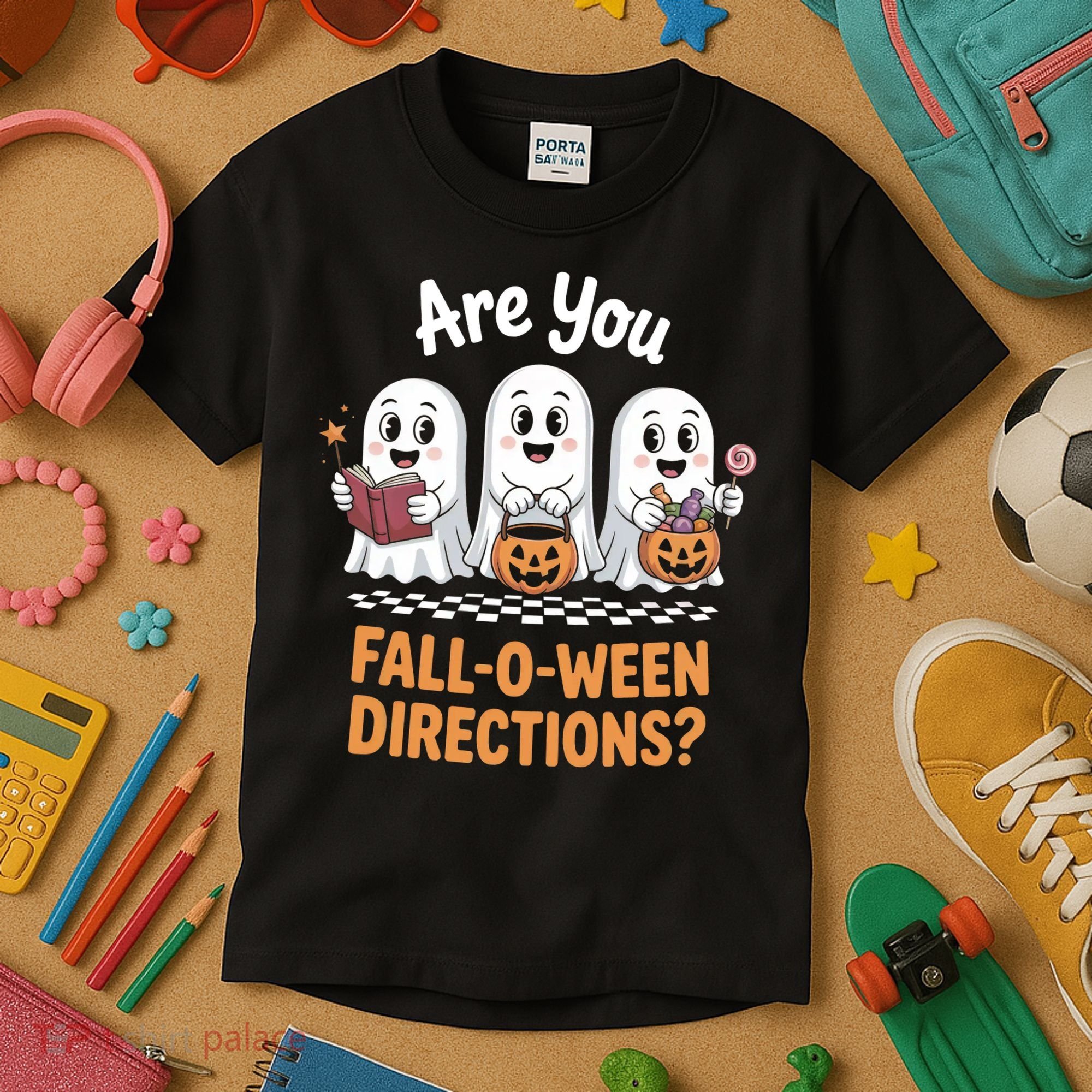 Are You Fall-O-Ween Directions Cute Halloween Teacher Ghost Kids T-Shirt