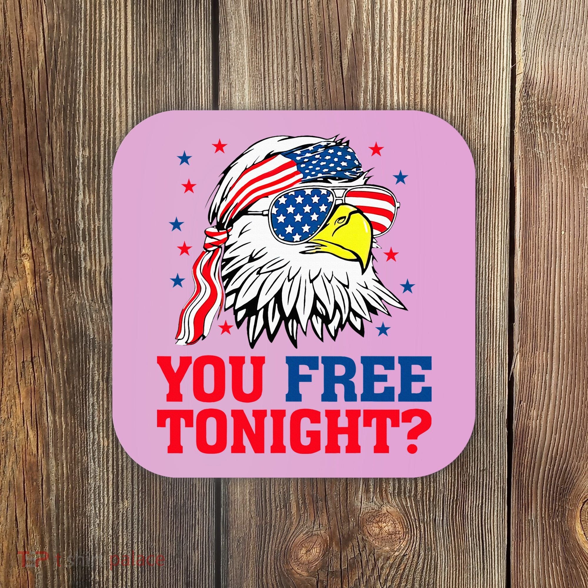 Are You Free Tonight 4th Of July Independence Day Bald Eagle Coaster