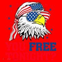 Are You Free Tonight 4th Of July Independence Day Bald Eagle Santa Hat thumb 1