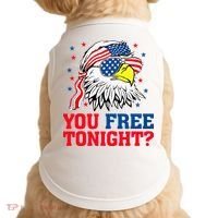 Are You Free Tonight 4th Of July Independence Day Bald Eagle Doggie Tank thumb 0