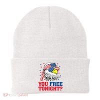 Are You Free Tonight 4th Of July Independence Day Bald Eagle Beanie thumb 0