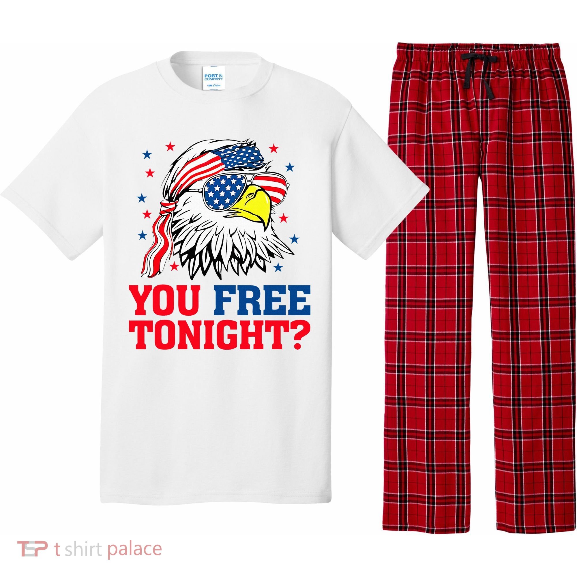 Are You Free Tonight 4th Of July Independence Day Bald Eagle Pajama Set