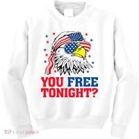 Are You Free Tonight 4th Of July Independence Day Bald Eagle Kids Sweatshirt thumb 0