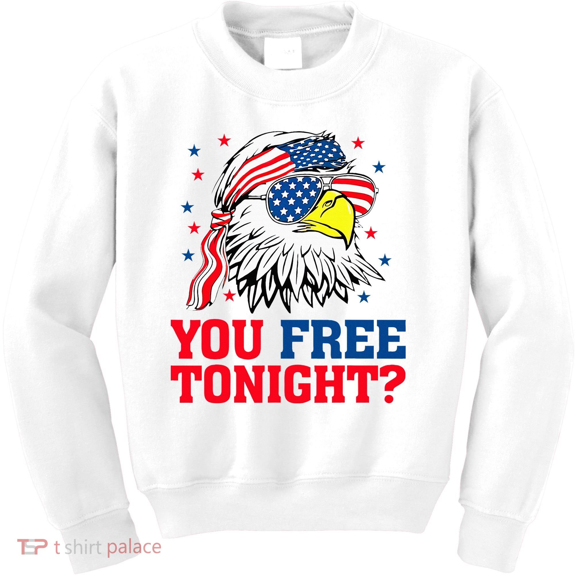 Are You Free Tonight 4th Of July Independence Day Bald Eagle Kids Sweatshirt