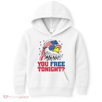 Are You Free Tonight 4th Of July Independence Day Bald Eagle Kids Hoodie thumb 0