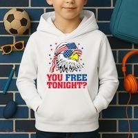 Are You Free Tonight 4th Of July Independence Day Bald Eagle Kids Hoodie thumb 2