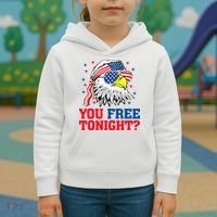 Are You Free Tonight 4th Of July Independence Day Bald Eagle Kids Hoodie thumb 3
