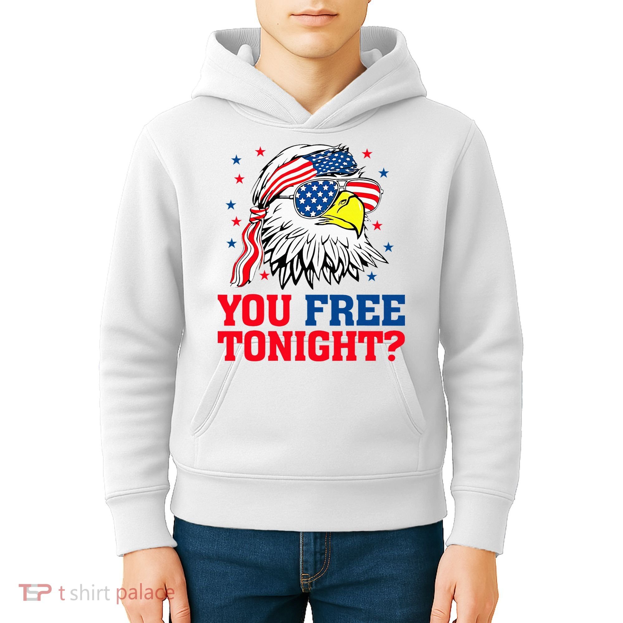 Are You Free Tonight 4th Of July Independence Day Bald Eagle Kids Hoodie