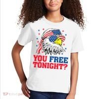 Are You Free Tonight 4th Of July Independence Day Bald Eagle Kids T-Shirt thumb 2