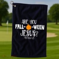 Are You Falloween Jesus Halloween Golf Towel thumb 1