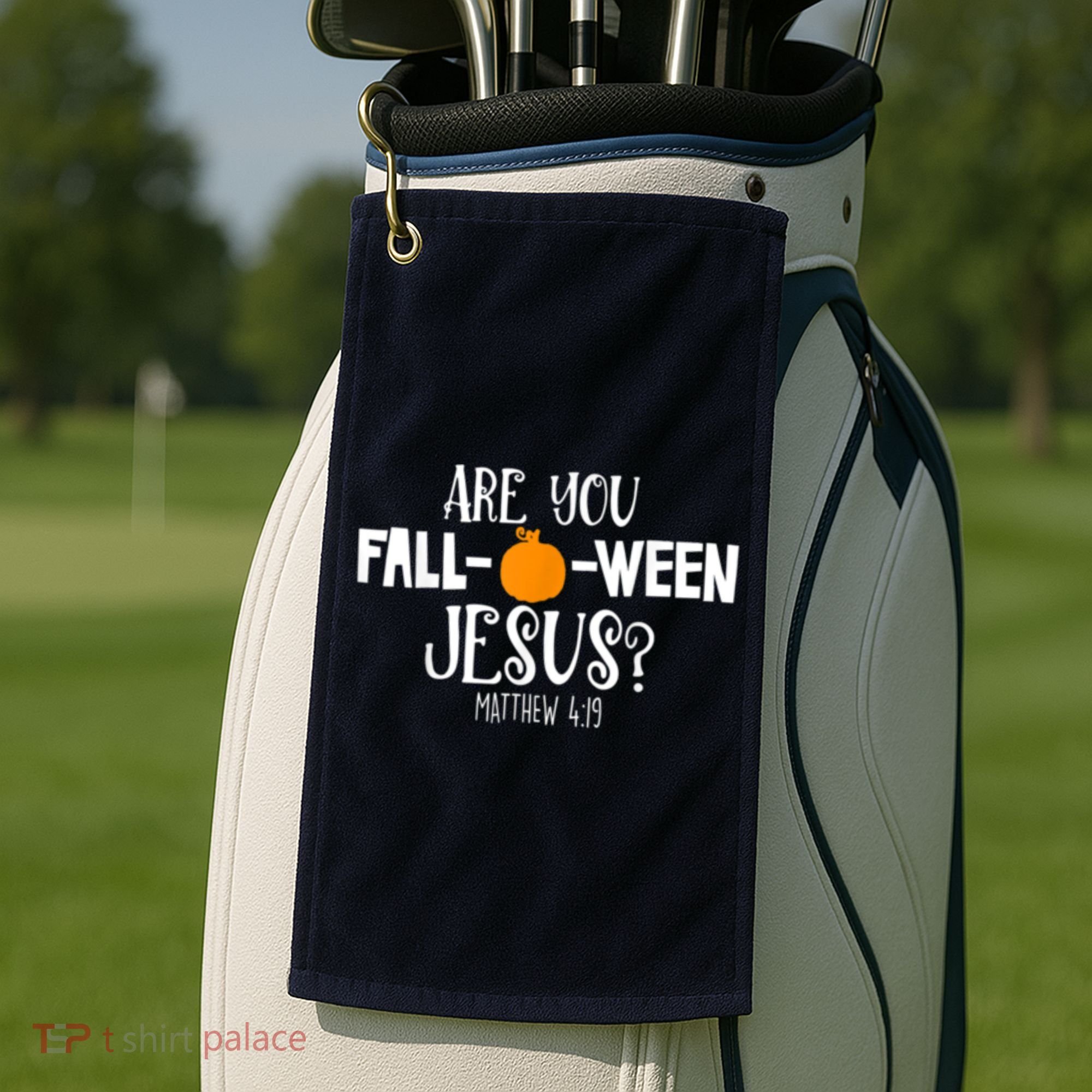 Are You Falloween Jesus Halloween Golf Towel