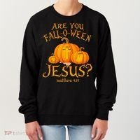 Are You Fall O Ween Jesus Christian Halloween Pumpkin Women's Sweatshirt thumb 0