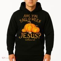 Are You Fall O Ween Jesus Christian Halloween Pumpkin Hoodie thumb 2