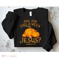 Are You Fall O Ween Jesus Christian Halloween Pumpkin Sweatshirt thumb 2