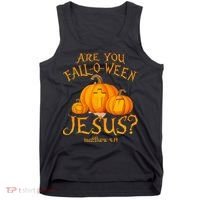 Are You Fall O Ween Jesus Christian Halloween Pumpkin Tank Top thumb 0