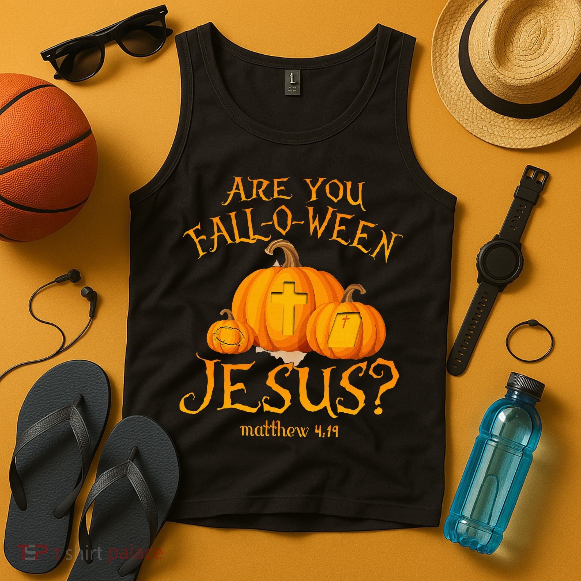 Are You Fall O Ween Jesus Christian Halloween Pumpkin Tank Top