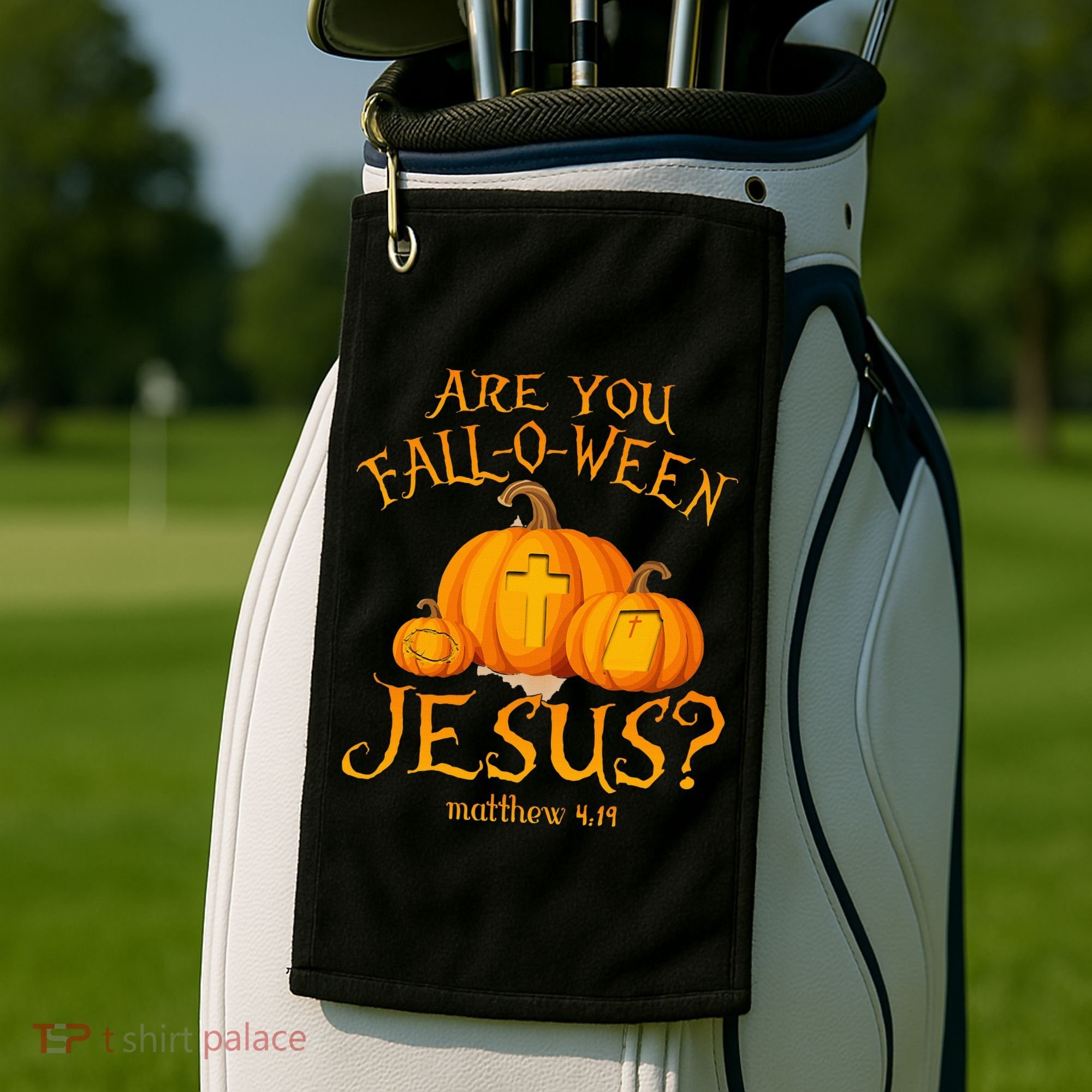 Are You Fall O Ween Jesus Christian Halloween Pumpkin Golf Towel